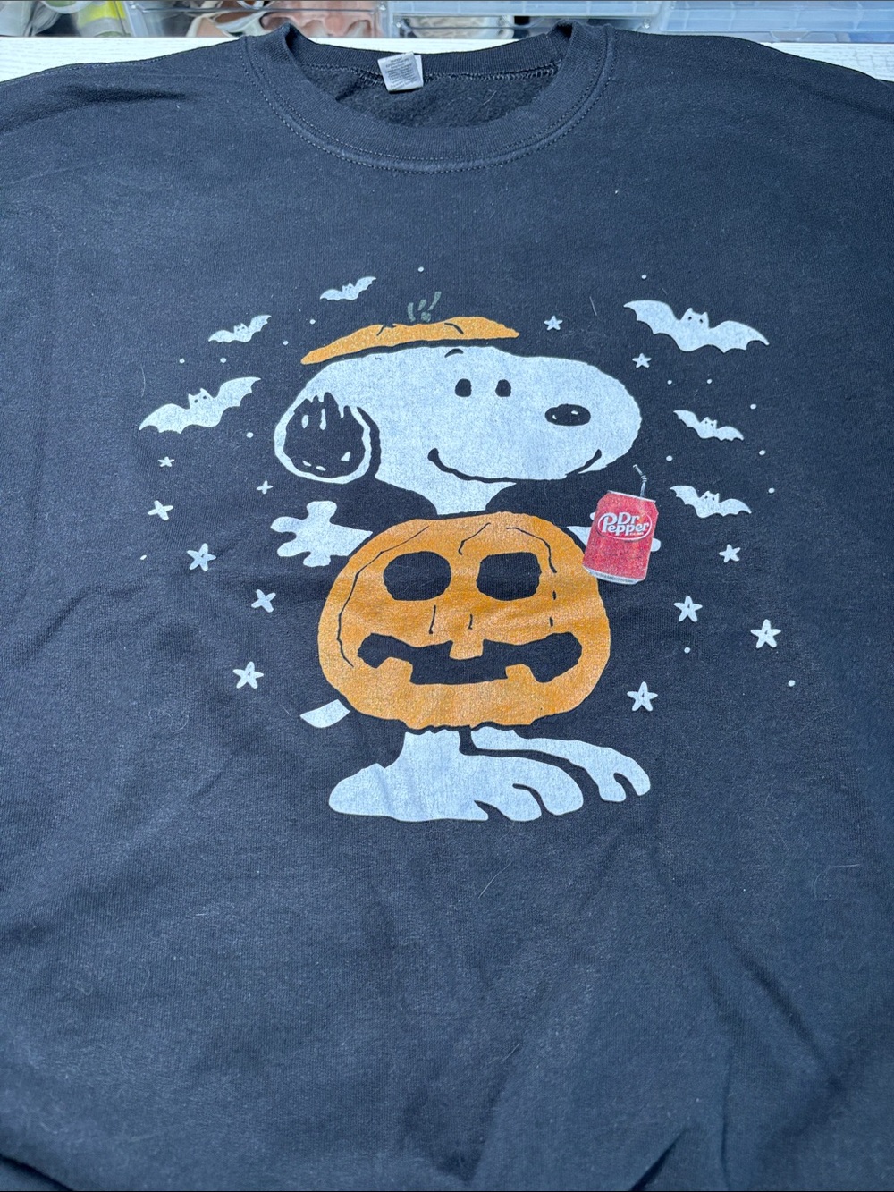 Gildan Black Tee with Snoopy Pumpkin Graphic